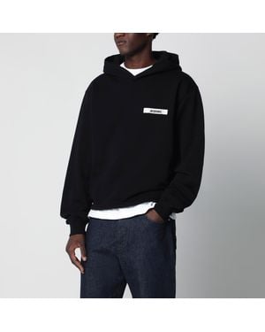 Jacquemus Hoodie With Grosgrain Logo - Black