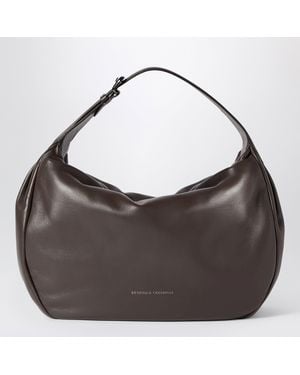 Brunello Cucinelli Braune Hobo Boule Tasche Aus Nappaleder