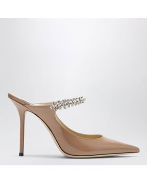 Jimmy Choo Bing 100 Ballet Patent Leather Mules - White