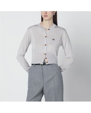 Vivienne Westwood Light Cropped Wool And Silk Cardigan - Grey