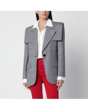 Chloé Tailored/ Prince Of Wales Wool Jacket - Gray