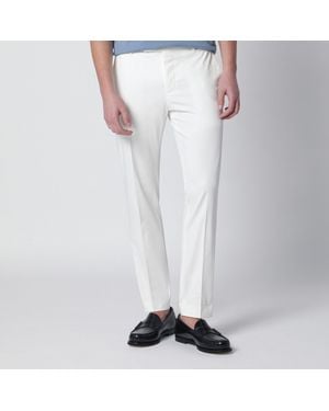 PT Torino Slim Fit Cotton Blend Trousers - White