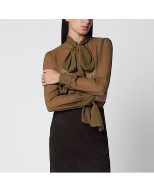 Saint Laurent Lavallière Blouse - Green