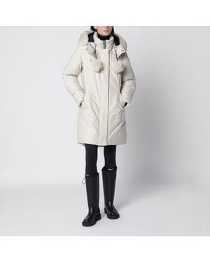 Moose Knuckles Stirling Original Cotton-Blend Parka With Removable Hood And Fur Insert - White