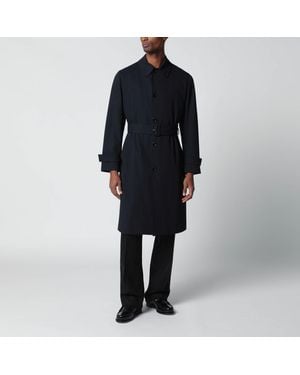 Lardini Single Breasted Wool Trench Coat - Black