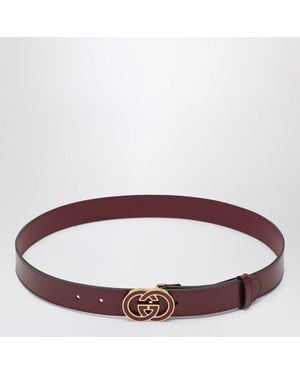 Gucci Rosso Ancora Gg Interlocking Buckle Belt - Brown