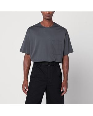 Lemaire Charcoal Cotton And Silk T-Shirt - Black