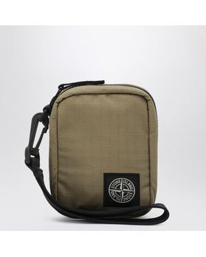 Stone Island Military Wrist Wallet With Logo Patch - Green