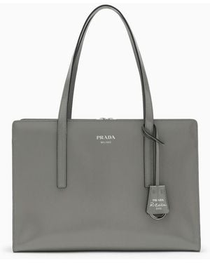 Prada Borsa re-edition 1995 media in pelle spazzolata marmo - Grigio