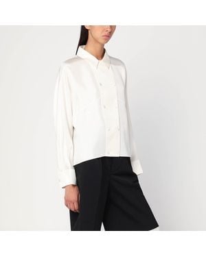Rohe Cream-Colored Silk Double-Breasted Shirt - White