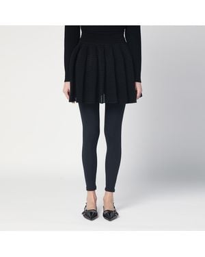 Alaïa Mini Skirt In Crinoline Knit - Black