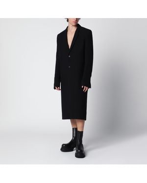 Rick Owens Single-Breasted Wool Coat - Black