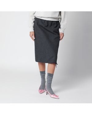Prada Gonna Midi Ardesia/Granato - Nero