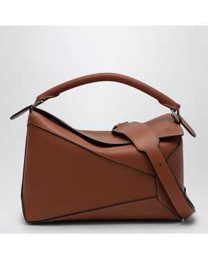 Loewe Borsa puzzle marrone in pelle di vitello