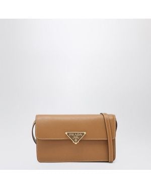 Prada Mini borsa color caramello in saffiano - Marrone
