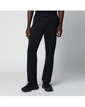 Moncler Jogger Pants With Logo Patch - Black