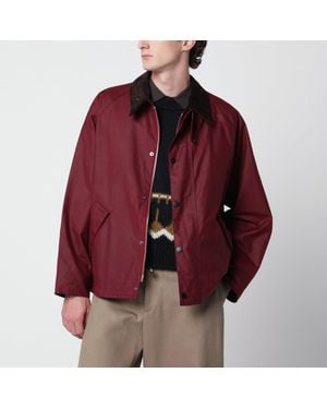 Barbour Veste Cirée Os Transport Bordeaux - Rouge