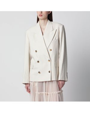 Dries Van Noten ÉCru Oversized Double-Breasted Jacket By - Natural