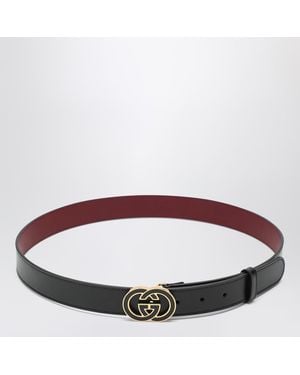 Gucci Gg Interlocking Buckle Belt - Brown