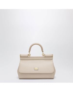 Dolce & Gabbana Small Sicily Top-Handle Bag - Natural