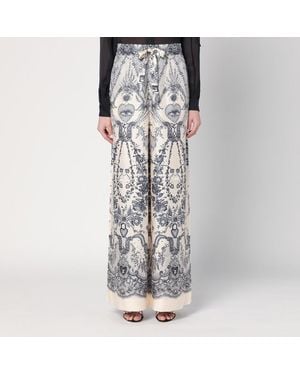 Zimmermann Pantalone ampio crush in seta - Grigio