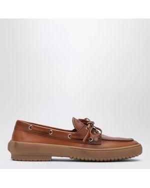 Miu Miu Deck Boat Shoes - Brown