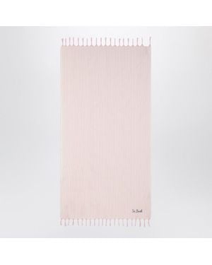 Mc2 Saint Barth Fouta Strandtuch Gestreift Mit Logo - Pink