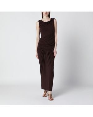 Entire studios Tobacco-colored Dress With Draping - Brown