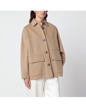 Weekend by Maxmara Camel Wool Shirt Jacket - Natural