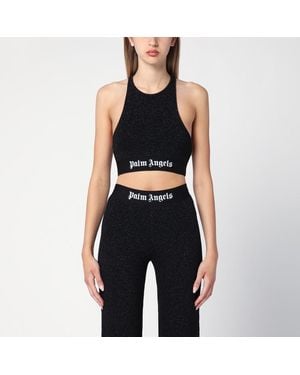 Palm Angels Top in lurex in misto viscosa - Nero