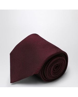 Destin Cravatta color burgundy in seta - Rosso