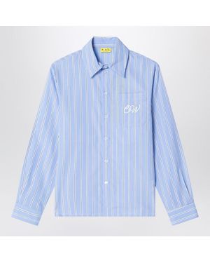 Off-White c/o Virgil Abloh Light Striped Cotton Shirt - Blue