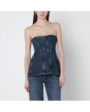 Agolde Lara Denim Corset - Blue