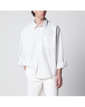 Ami Paris Striped Ami De Coeur Shirt - White