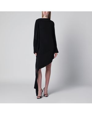 Francesco Murano Asymmetric Silk-Blend Dress - Black