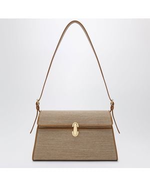 SAVETTE Symmetry Umhängetasche Aus Canvas Und Hellbraunem Leder - Mettallic