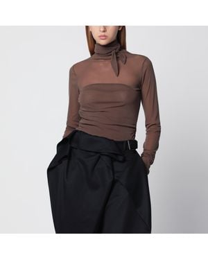 Lemaire Top Ballerina Con Foulard - Nero
