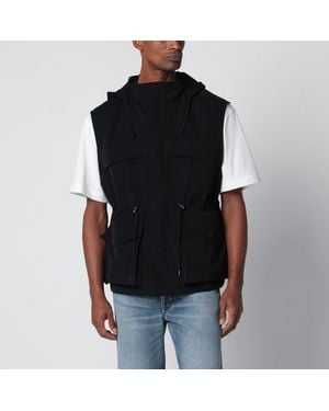 AURALEE Wool Canvas Gilet With Drawstring - Black