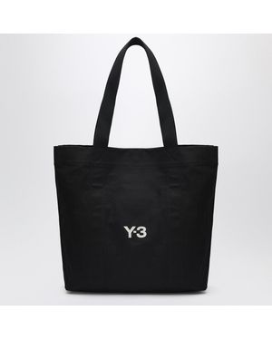 Y-3 Schwarze Canvas-Tasche Mit Logo-Print