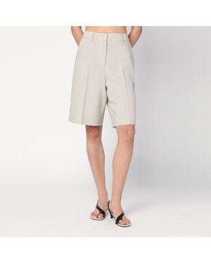 Golden Goose Mélange Wool-blend Bermuda - Natural