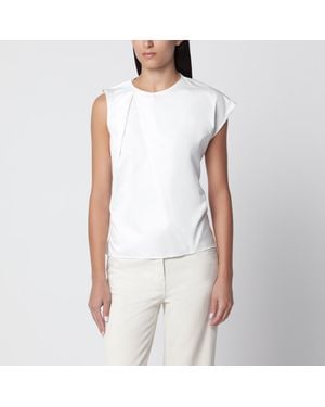 JW Anderson Ivory Cotton Top With Self-Tie Back Strap - White