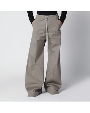 Rick Owens Dark Pearl-Coloured Cotton Trousers - Grey