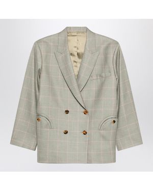 Blazé Milano Blazé Milano Double-Breasted Blazer With Check Pattern - Grey
