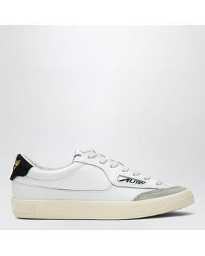 Autry Weiß/Schwarze Windscape Low Sneakers Aus Leder