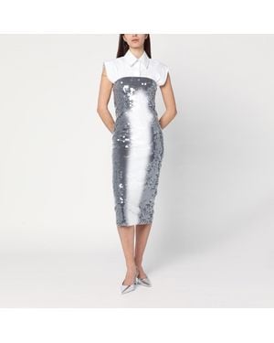 Sportmax Midi Dress With Gradient Sequin Effect - Blue