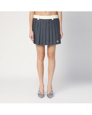 Miu Miu Pleated Mini Skirt - Blue