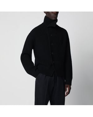 Dries Van Noten Waffle-Knit Wool Cardigan - Black