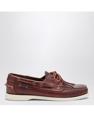 Sebago Moccasin Docksides Portland Waxed - Red
