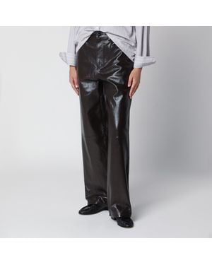 Rohe Leather Wide-Leg Pants - Black