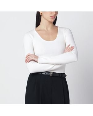 TOTEME Écrufarbener Strickpullover Aus Wollmix - Weiß